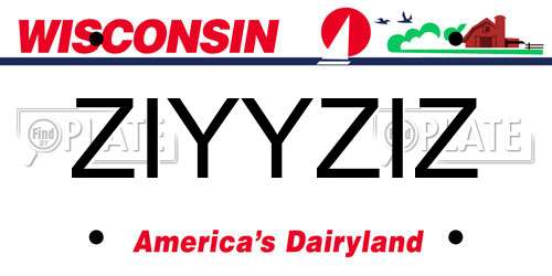 ZIYYZIZ Wisconsin License Plate