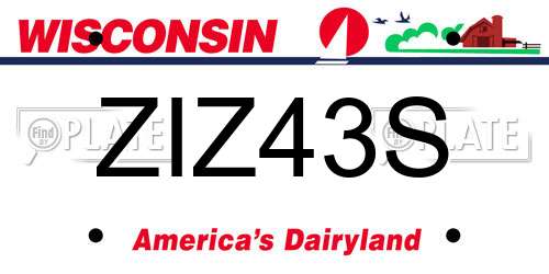 ZIZ43S Wisconsin License Plate