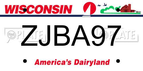 ZJBA97 Wisconsin License Plate