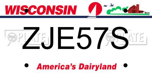 ZJE57S Wisconsin License Plate