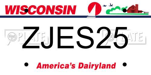 ZJES25 Wisconsin License Plate