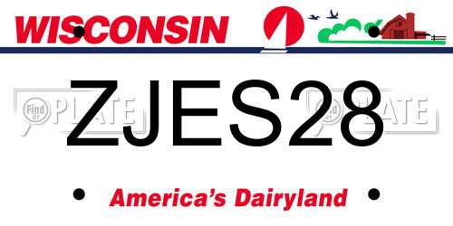 ZJES28 Wisconsin License Plate
