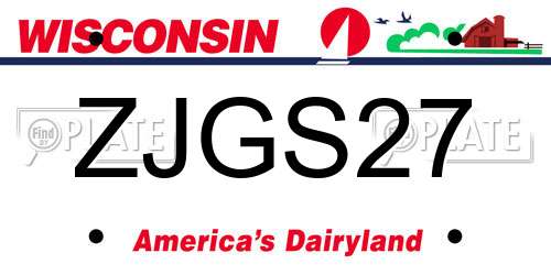 ZJGS27 Wisconsin License Plate