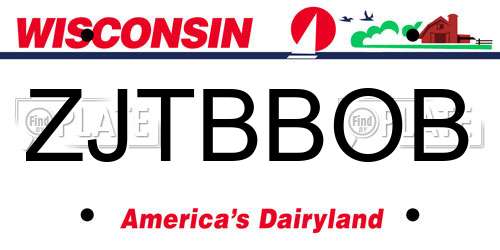 ZJTBBOB Wisconsin License Plate