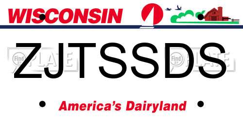 ZJTSSDS Wisconsin License Plate
