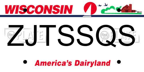 ZJTSSQS Wisconsin License Plate
