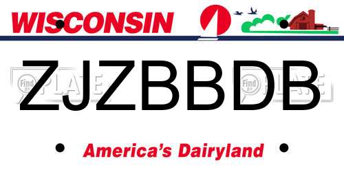 ZJZBBDB Wisconsin License Plate