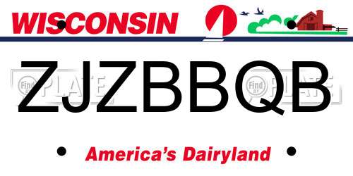 ZJZBBQB Wisconsin License Plate