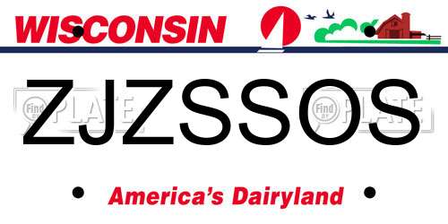 ZJZSSOS Wisconsin License Plate