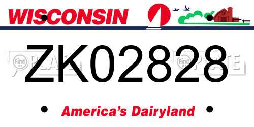 ZK02828 Wisconsin License Plate