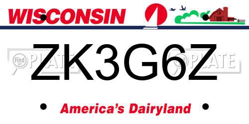 ZK3G6Z Wisconsin License Plate