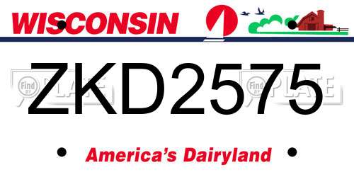 ZKD2575 Wisconsin License Plate