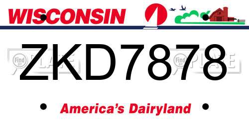 ZKD7878 Wisconsin License Plate