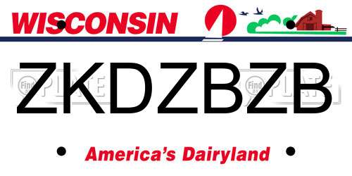 ZKDZBZB Wisconsin License Plate