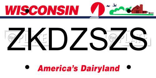 ZKDZSZS Wisconsin License Plate