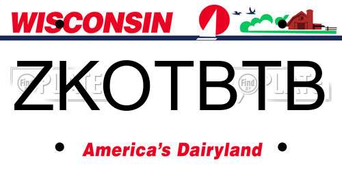 ZKOTBTB Wisconsin License Plate