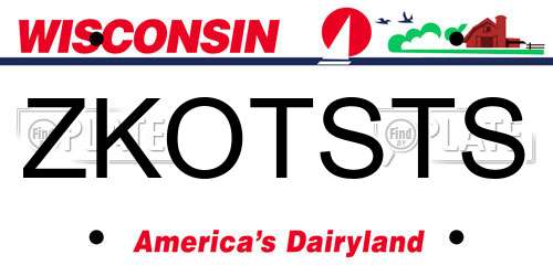 ZKOTSTS Wisconsin License Plate