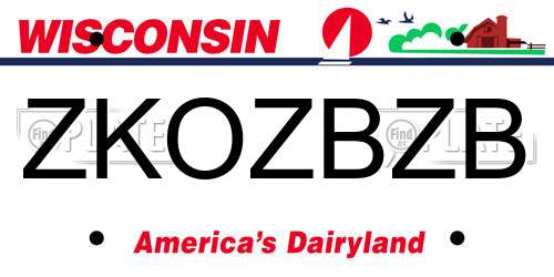 ZKOZBZB Wisconsin License Plate