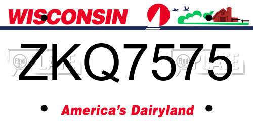 ZKQ7575 Wisconsin License Plate