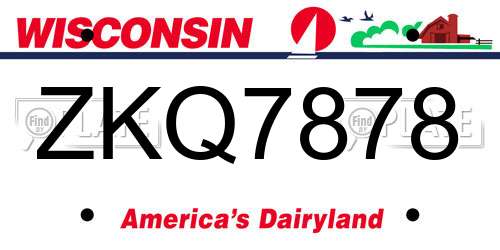 ZKQ7878 Wisconsin License Plate