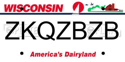 ZKQZBZB Wisconsin License Plate