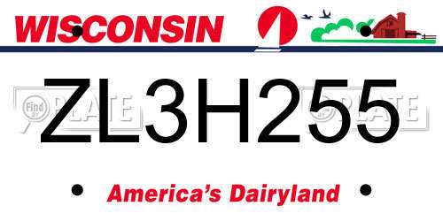 ZL3H255 Wisconsin License Plate