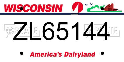 ZL65144 Wisconsin License Plate