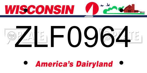 ZLF0964 Wisconsin License Plate