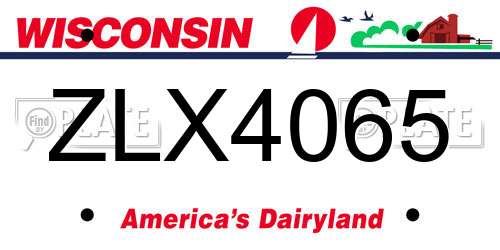 ZLX4065 Wisconsin License Plate