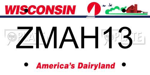 ZMAH13 Wisconsin License Plate