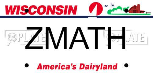 ZMATH Wisconsin License Plate