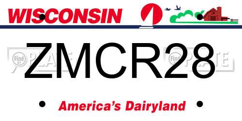 ZMCR28 Wisconsin License Plate