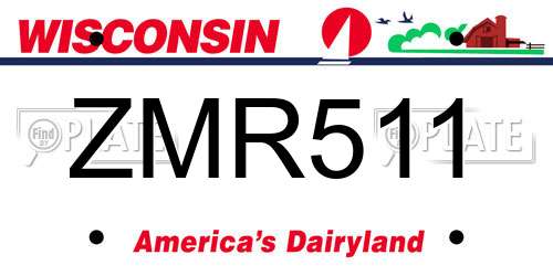 ZMR511 Wisconsin License Plate
