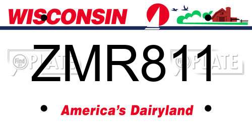 ZMR811 Wisconsin License Plate