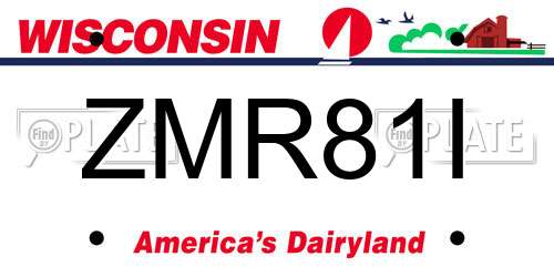 ZMR81I Wisconsin License Plate