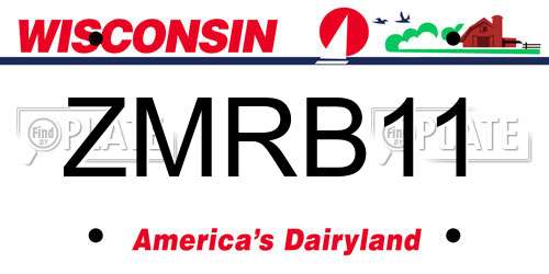 ZMRB11 Wisconsin License Plate