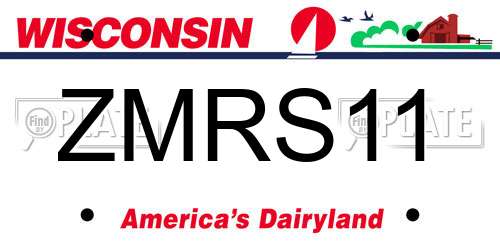 ZMRS11 Wisconsin License Plate