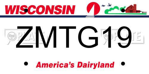 ZMTG19 Wisconsin License Plate