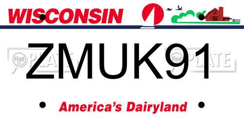 ZMUK91 Wisconsin License Plate