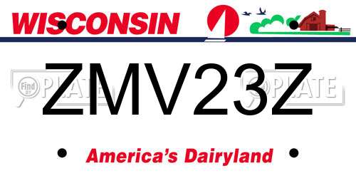ZMV23Z Wisconsin License Plate