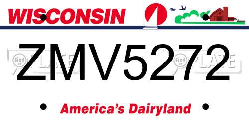 ZMV5272 Wisconsin License Plate