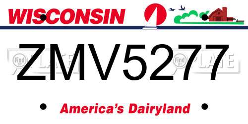 ZMV5277 Wisconsin License Plate