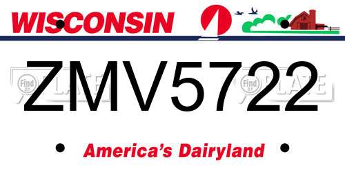 ZMV5722 Wisconsin License Plate
