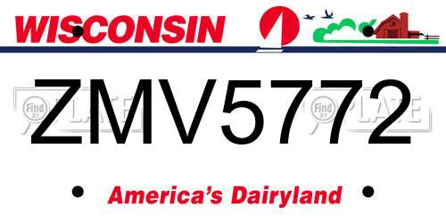 ZMV5772 Wisconsin License Plate