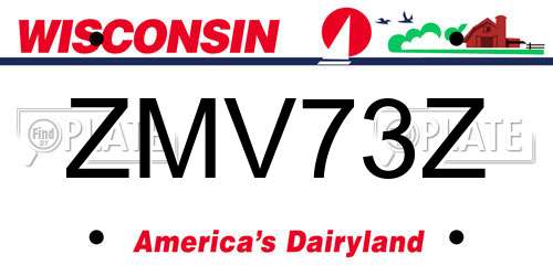 ZMV73Z Wisconsin License Plate