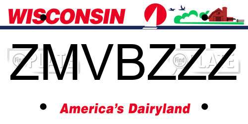 ZMVBZZZ Wisconsin License Plate