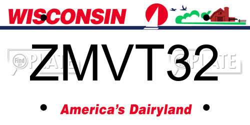 ZMVT32 Wisconsin License Plate