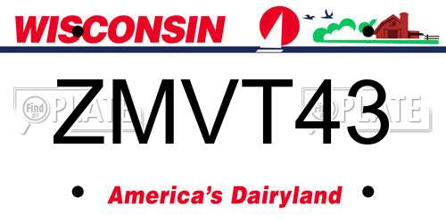 ZMVT43 Wisconsin License Plate