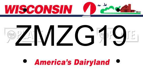 ZMZG19 Wisconsin License Plate