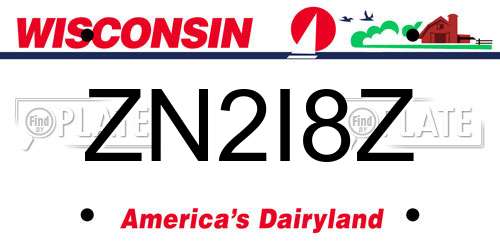 ZN2I8Z Wisconsin License Plate